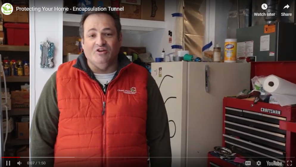 Crawl Pros professional explaining how encapsulation tunnels keep your property safe and clean